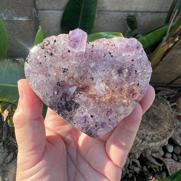 Ametrine Crystal Heart Amethyst Citrine & Black Hematite - Picture 10 of 11